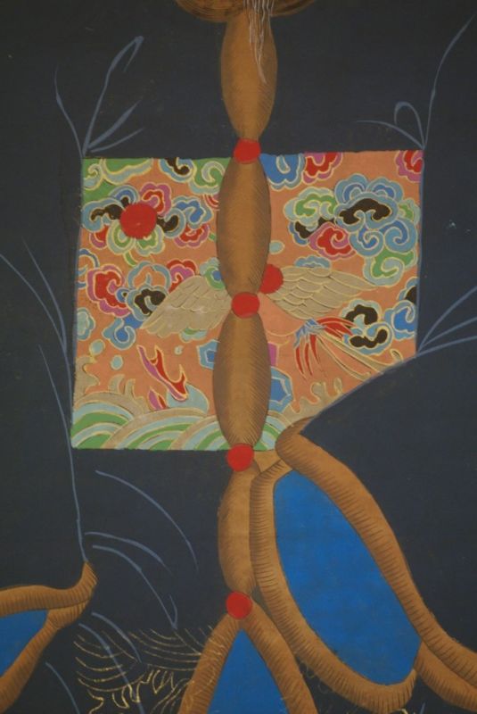 Chinesischer Würdenträger auf Papier Marineblau 4