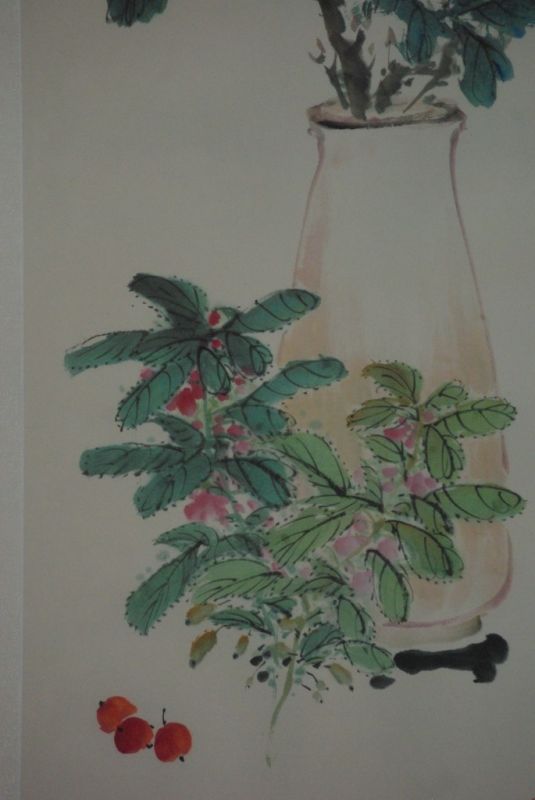 Chinesisches Aquarelle auf Seide Blumen 3