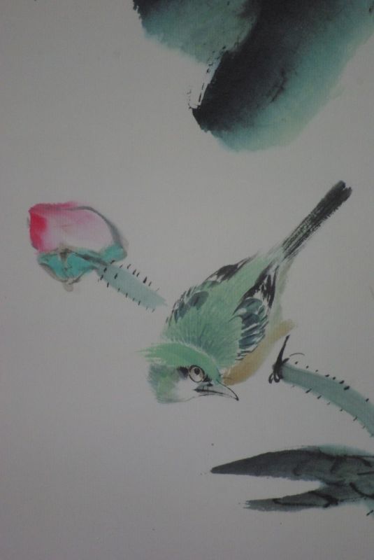 Chinesisches Aquarelle auf Seide Lotus 4