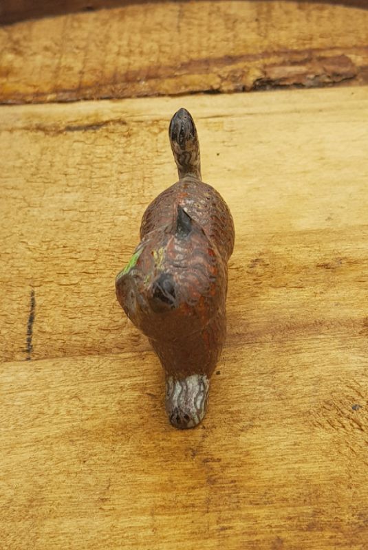 Chinesisches Cloisonné-Tiere - Katze - Rot / Braun 3