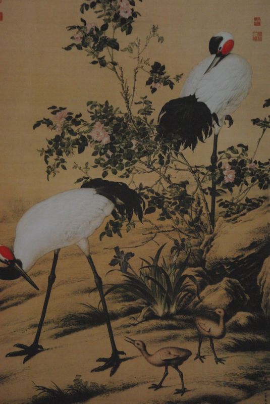 Chinesisches Gemälde auf Seide Crane 2