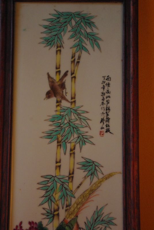 Chinesisches Holz und Porzelan Vögel 3
