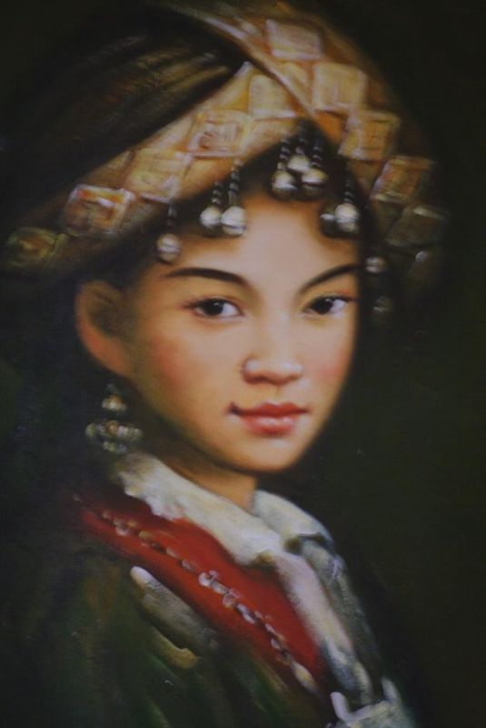 Chinesisches Ölgemälde - Miao Minorität Frau Porträt - 10 2