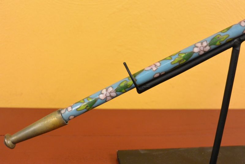 Cloisonne Chinesische Tabakspfeife Hellblau 3