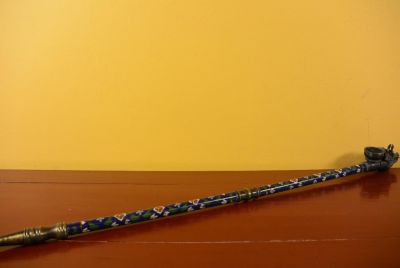 Cloisonne Chinesische Tabakspfeife Marineblau