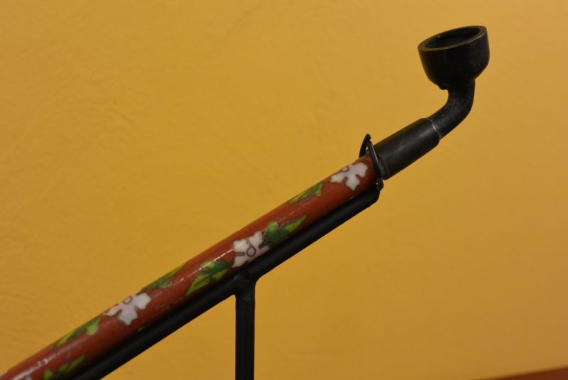 Cloisonne Chinesische Tabakspfeife Rot 3