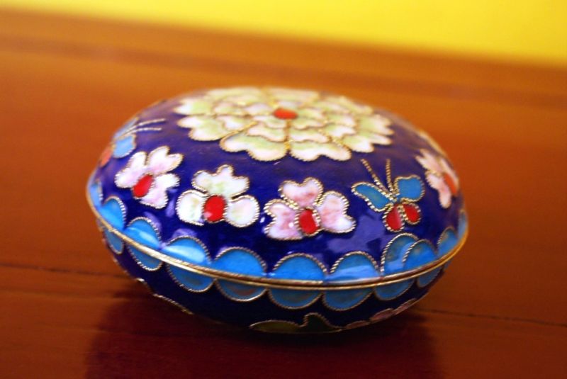 Cloisonne-Dose Blau 2 2