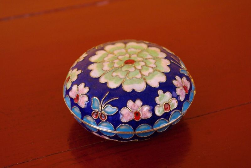 Cloisonne-Dose Blau 2 5