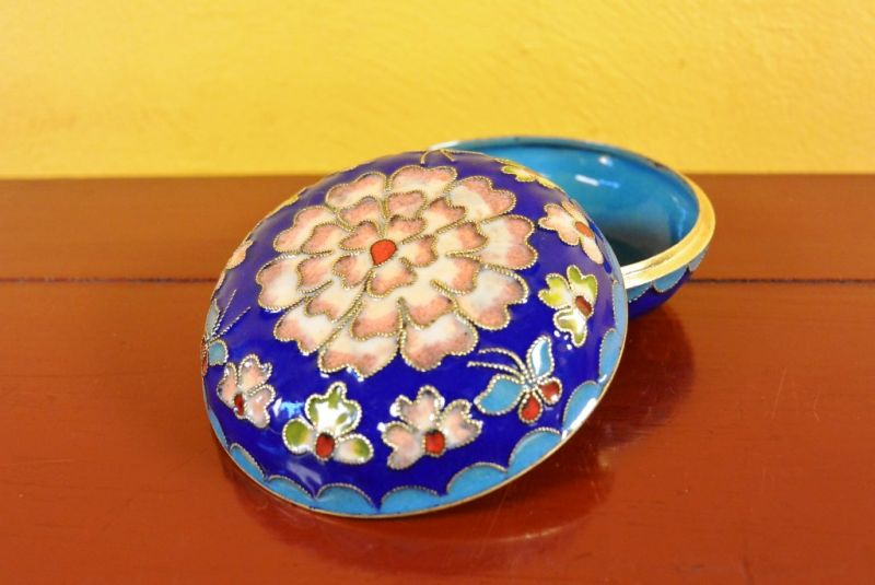 Cloisonne-Dose Blau 5