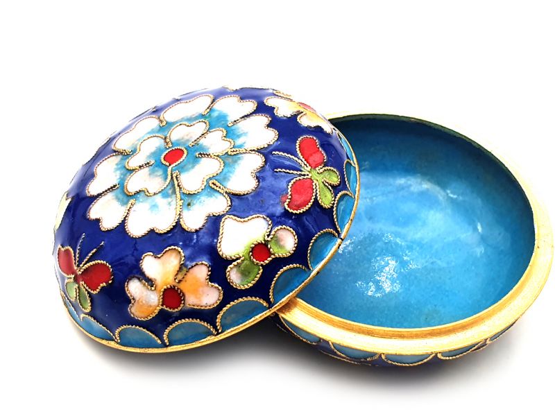 Cloisonne-Dose - Mittelgroß - Marineblau 2