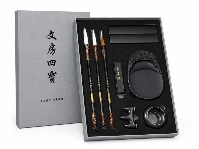 Coffret de calligraphie chinoise haut de gamme - Les Quatre Trésors du Lettré