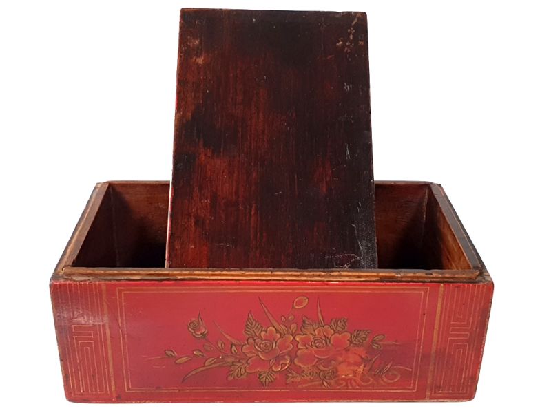 cofre chino antiguo de madera - Arcón Chino - Flor de cerezo - Ligeramente dañado 4