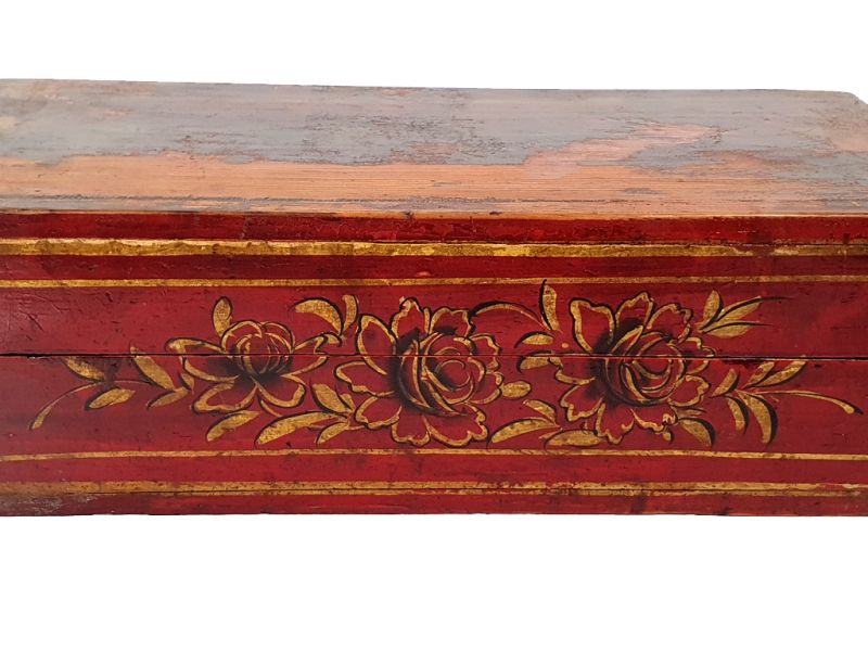 Haga clic en la imagen para ampliar cofre chino antiguo de madera - Arcón Chino - flores de cerezo 2 2