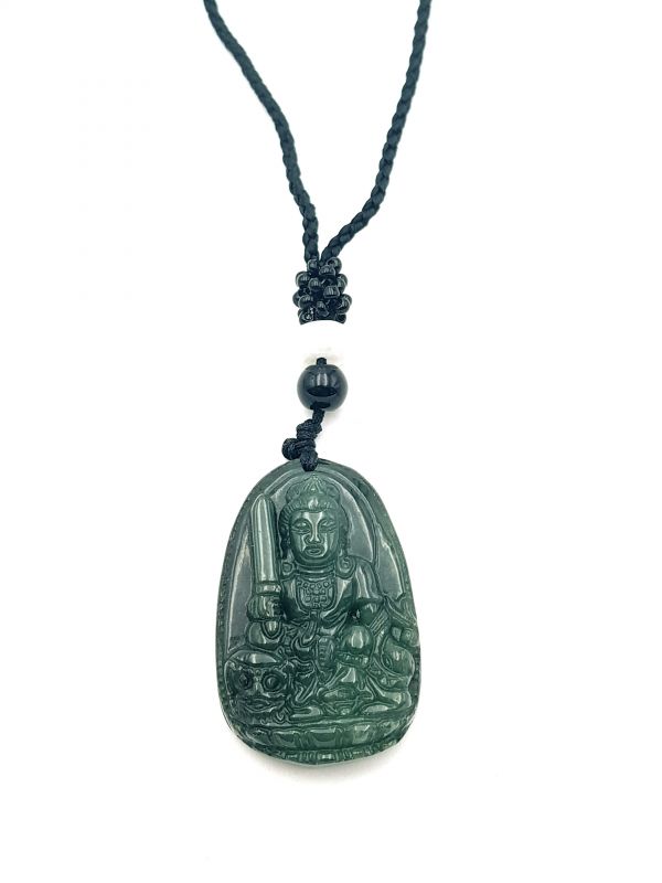 Colgante Budista - Jade - Categoría A - Guardián del templo - Verde Imperial 1