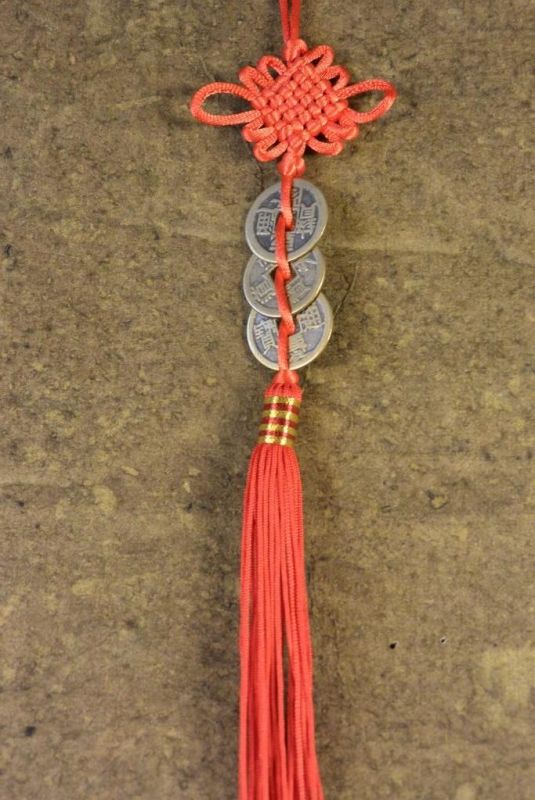 Colgante Feng Shui 3 monedas chinas - Nudo infinito 4