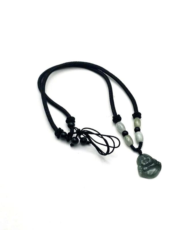 Colgante Pequeno de Buda Sonriente jadeita Grado A Verde Imperial 3