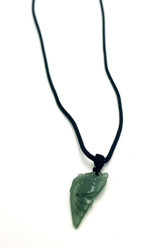 Collar Colgante de Jade Pescado - Verde Oscuro 2