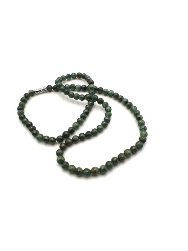 Collar de Jade 100 Perlas de Jade Verde Oscuro 3