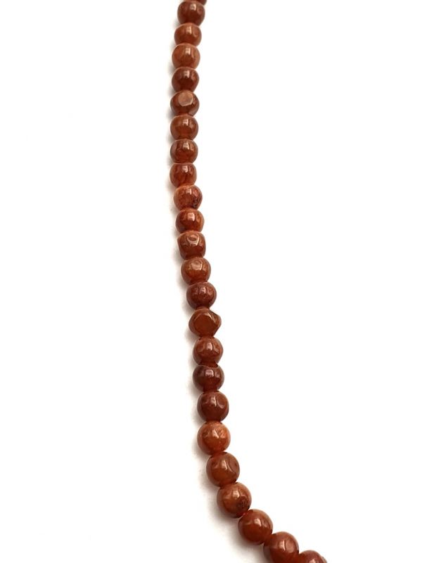 Collar de Jade - 6mm Perlas de Jade - Marrón / naranja 2