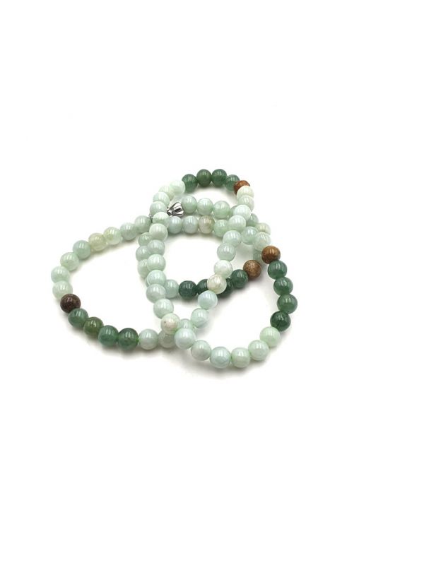 Collares en Perlas de Jade 80 Perla Verde Marrón y Blanco 3