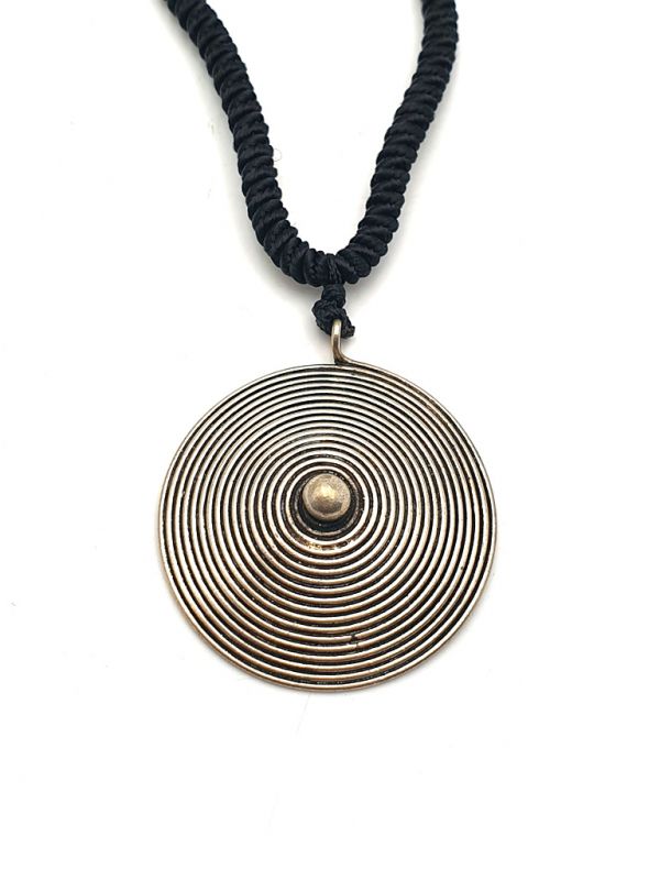 Collares étnicos de China de la Minoría Miao Círculo curvo de la vida - diámetro 4 cm - Curvo 1