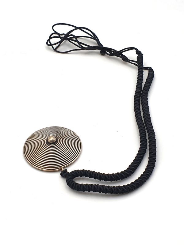 Collares étnicos de China de la Minoría Miao Círculo curvo de la vida - diámetro 4 cm - Curvo 2
