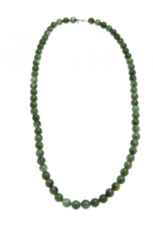 Véritable perle blanche écharpe forme Collier 50" Beau 6 mm vert naturel jade