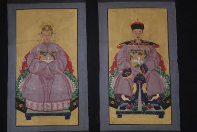 Couple d'ancêtres chinois Empereur de Chine Fuchsia Couple d'ancêtres chinois Empereur de Chine Fuchsia