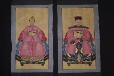 Couple d'ancêtres chinois Empereur de Chine Rose