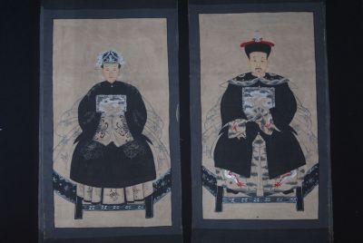 Couple d'ancêtres chinois Peinture Chinoise Morderne 2 Couple d'ancêtres chinois Peinture Chinoise Morderne 2