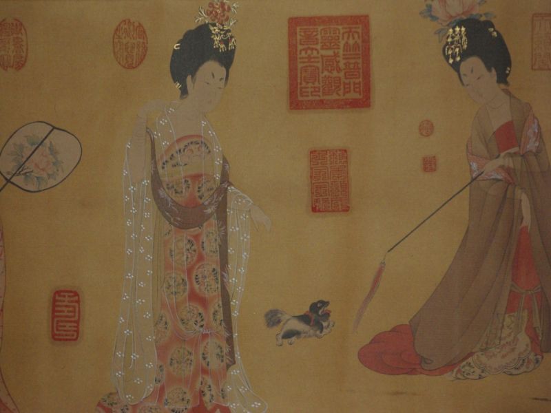 Court Ladies Wearing Flowered Headdresses Painting 2