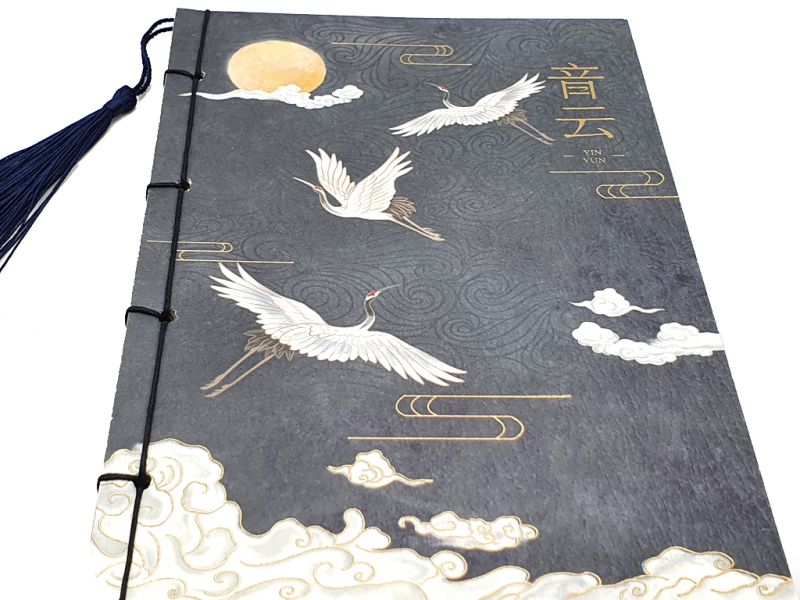 Cuaderno de caligrafía - Papel de arroz - Grullas comunes - Azul 2