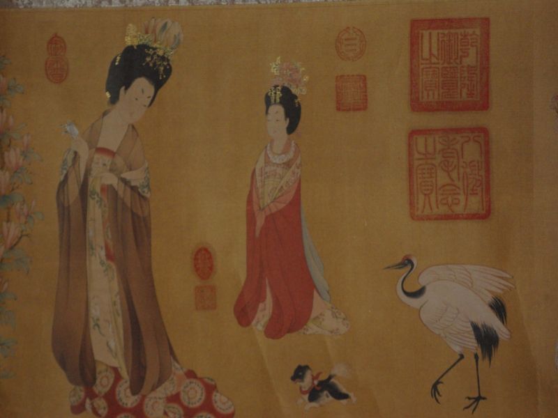 Dames aux fleurs dans les cheveux Peinture Chinoise 3