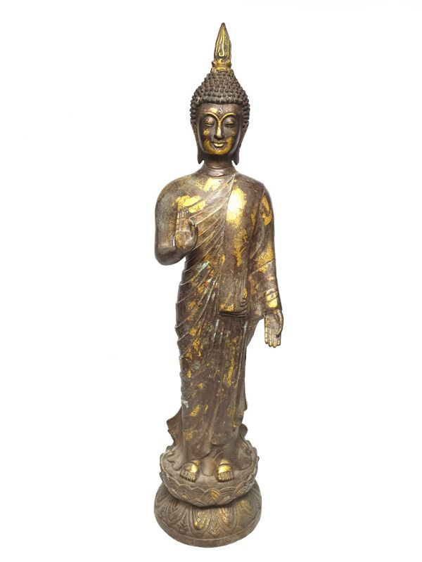 De pie de bronce hermoso Buda del Tíbet 1