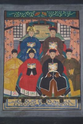 Dignitaires chinois 6 personnes Dynastie Qing Dignitaires chinois 6 personnes Dynastie Qing