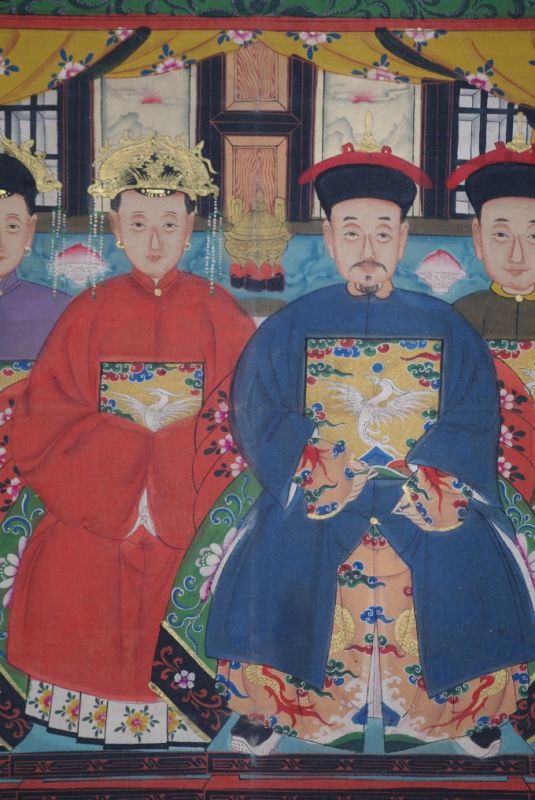 Dignitaries family from China 4 people Qing Dynasty 2