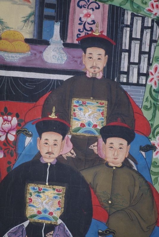 Dignitaries family from China 6 people Qing Dynasty 4