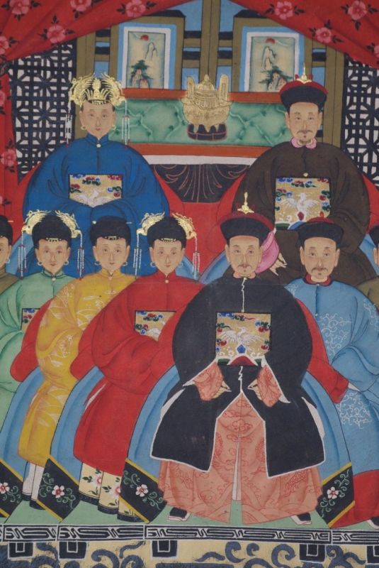Dignitaries family from China 9 people Qing Dynasty 2