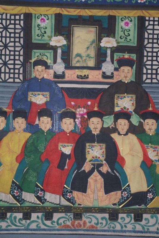 Dignitaries family from China 9 people Qing Dynasty 2