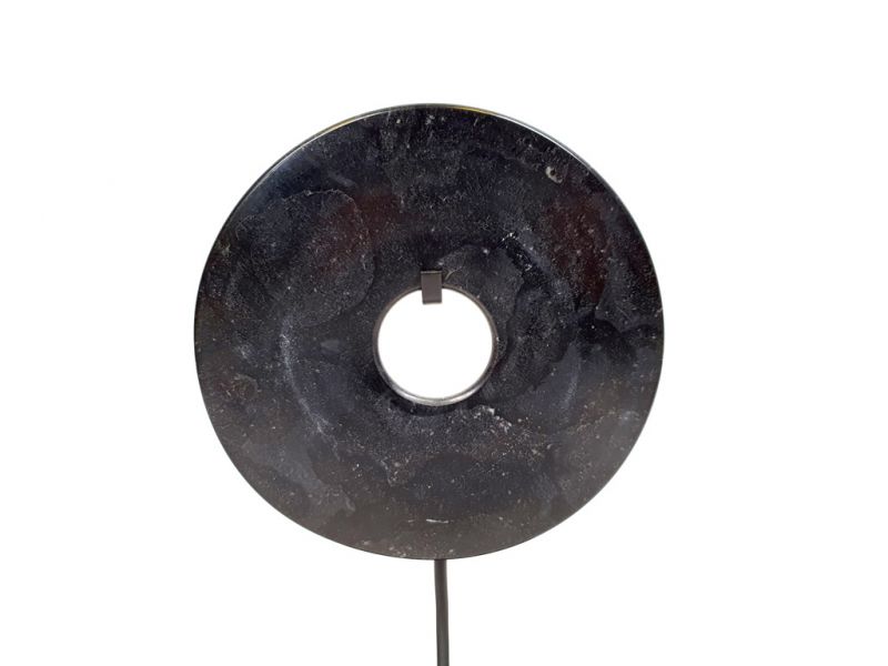 Disque Bi en Jade des montages - Pierre du Mont Lushan - Noir - 15cm 1
