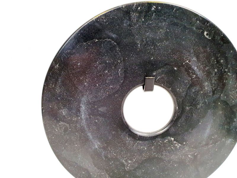 Disque Bi en Jade des montages - Pierre du Mont Lushan - Noir - 15cm 3