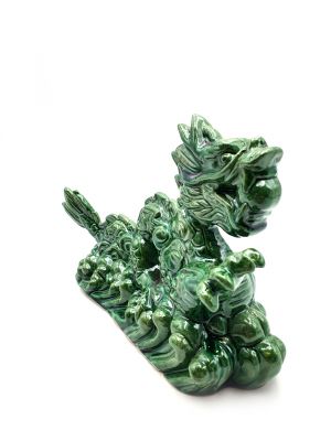 Drachen Porzelanstatur - Grüner Drache