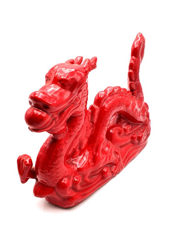 Dragon en porcelaine - Grand dragon rouge 1