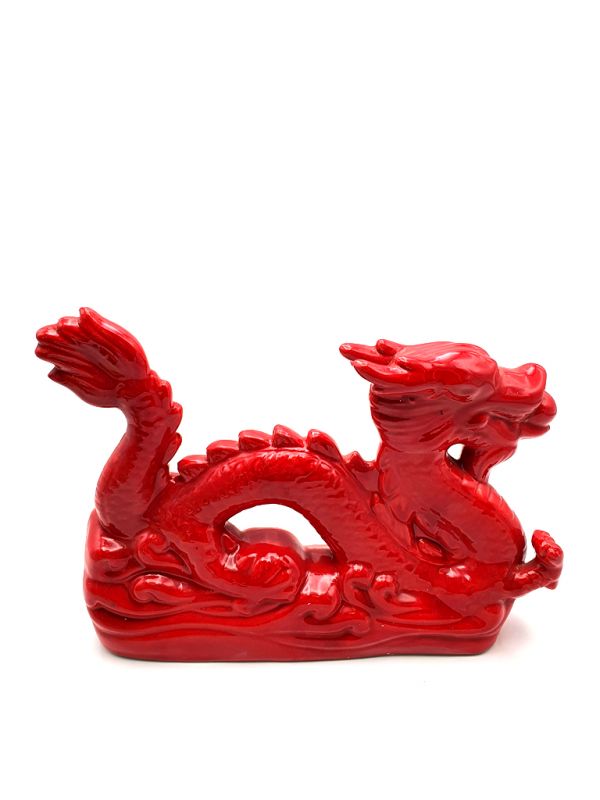 Dragon en porcelaine - Grand dragon rouge 3