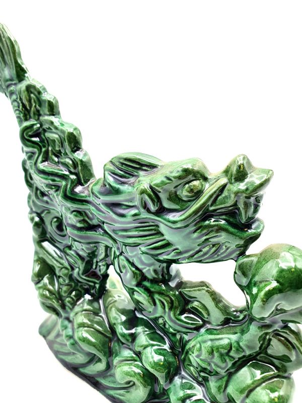 Dragon en porcelaine - Petit dragon vert 2