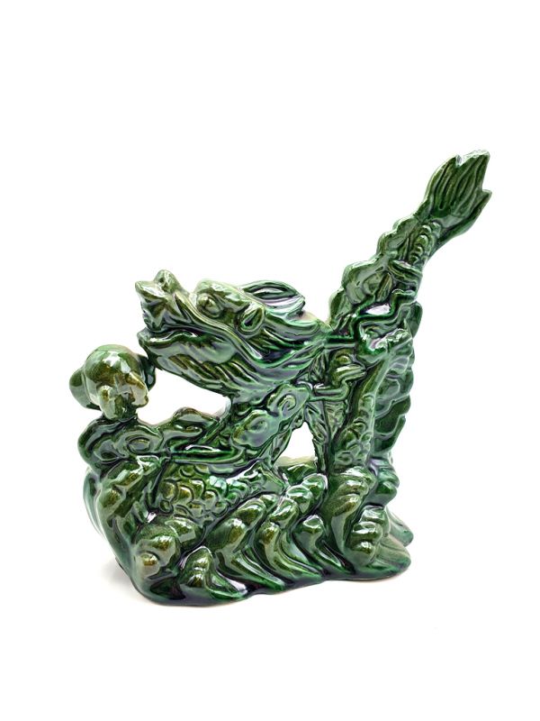 Dragon en porcelaine - Petit dragon vert 3