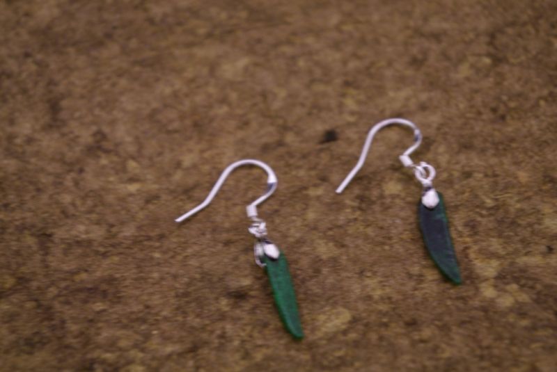 Dunkelgrüne Jade Ohrringe 2