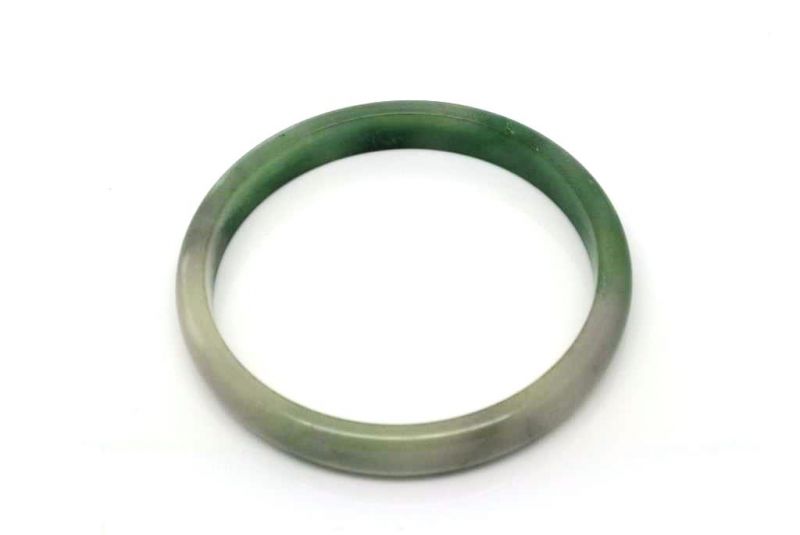 Dünnen Jade Armreif Weiss und Grün 4