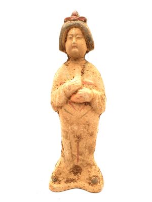 Dynastie chinoise Tang - Terre cuite - Statue Fat Lady - Flûte