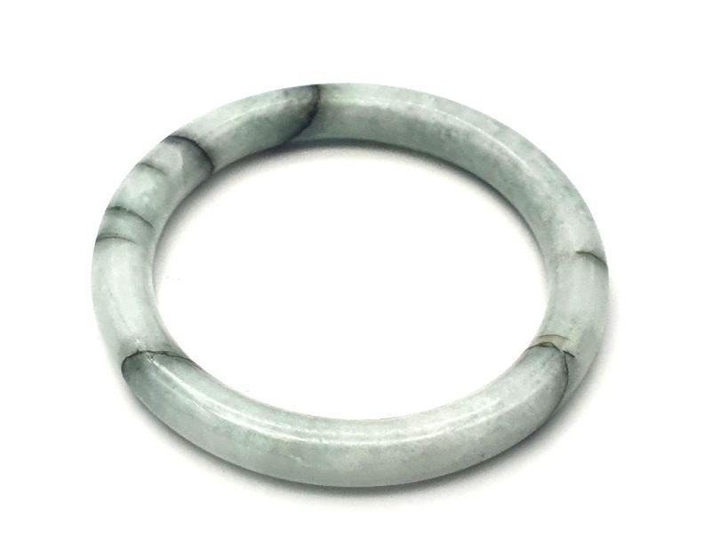 Echter Jade-Armreif - Jade-Armband - Jade-Shop - 5,65 cm - Weiße grüne Flecken 2